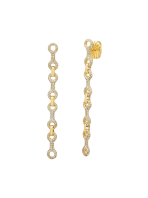 15 mm Pavé Double Beam Chain Earrings photo